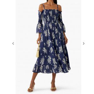Polo Ralph Lauren | Jyleen Smocked Cold-Shoulder Dress